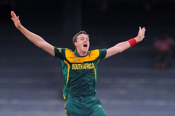 South African cricketer Morne Morkel makes an unsuccessful appeal for a Leg Before Wicket (LBW) decision against Sri Lankan batsmanTillakaratne Dilshan during the second One Day International (ODI) match between Sri Lanka and South Africa at the R. Premadasa Stadium in Colombo on July 23, 2013. (Getty Images)